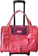 Pink Fashion Faux Crocodile Tote / Shoulder Dog / Cat Carrier On Wheels-Large