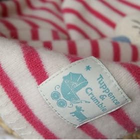 Tuppence and Crumble Pink  Breton Stripe Lambswool  Baby Blanket