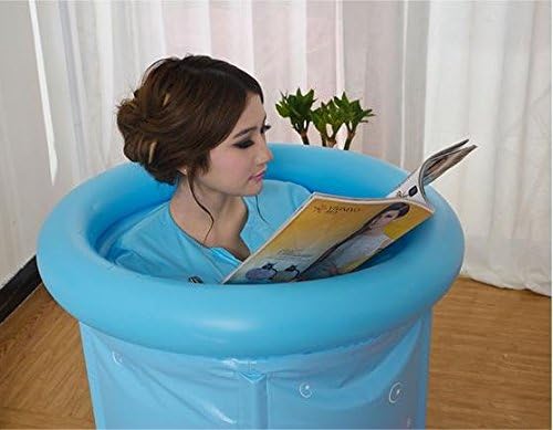 Adult bath PVC barrel folding sauna bathing for children, plastic barrel , sky blue , 60*70cm