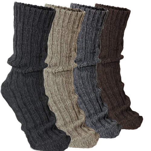 BRUBAKER Thick Alpaca Winter Socks For Men Or Women 100% Alpaca - 4 Pairs