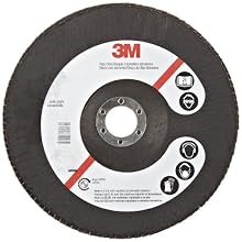 3M Flap Disc 577F, T29, Alumina Zirconia, Dry/Wet, 7" Diameter, 80 Grit, 111/128" Center Hole Diameter (Pack of 1)
