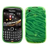 Green Zebra Transparent Flexi Gel Skin Case for BlackBerry Curve 8520, Curv ....