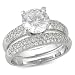 Sterling Silver Engagement and Wedding Round Cubic Zirconia Set