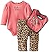 Calvin Klein Baby-Girls Newborn Bodysuit With Animal Print Pants And Bib