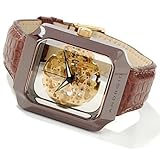 Android Unisex AD395ABNG Mystique Ceramic Skeleton Automatic Gold-tone Dial Watch