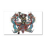 22 x 14 Wall Vinyl Sticker Japanese Samurai with Dragons