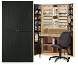 Original Scrapbox Craftbox Antique Black Beadboard Cabinet
