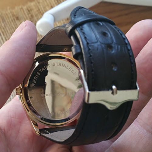 Gold Tone Freemason Watch Round Leather Band Quartz Gift Stainless Steel Masonry Jewelry Masonic