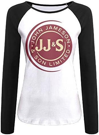 Fantastic Girls Jameson Irish Wiskey Jjs Logo Raglan Long Sleeves Black Baseball Tee