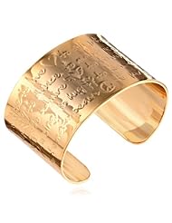 Mercedes Salazar "PALABRAS" Gold-Tone Engraved Words Cuff Bracelet, 6"