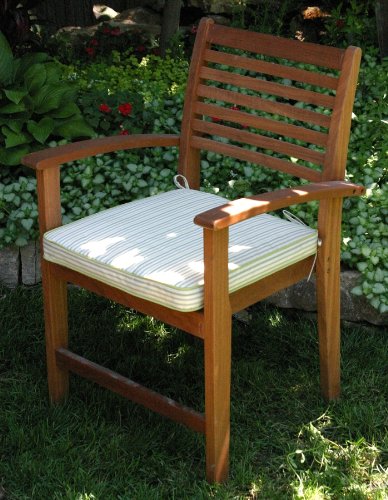 Premium Outdoor Dining Chair Cushion - Kiwi Stripe