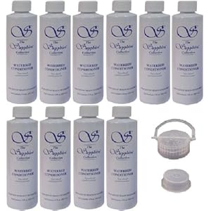 10 Bottles of Blue Magic 8 oz Sapphire Waterbed Conditioner with a Cap & Plug for Hardside & Softside Water Bed Mattresses