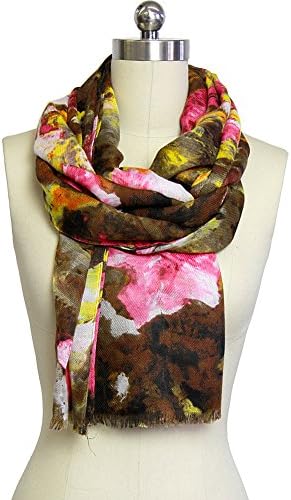 SAACHI accessories Intense Watercolor Floral Scarf (Brown)