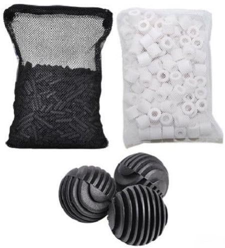 1lb Activated Carbon+ceramic Ring+ 40pcs Bio Ball Aquarium