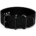 Da Luca Ballistic Nylon Military 1 Piece Watch Strap - Black (PVD Buckle) : 22mm