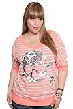 Torrid Plus Size Coral Skull Striped Pullover