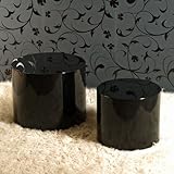 2-Satz Beistelltisch Stiva, hochglanz Schwarz