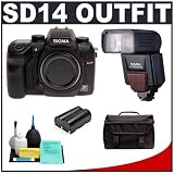 Sigma SD14 14.7MP Digital SLR Camera + Sigma EF-500 DG Super Electronic Flash + Deluxe SLR System Camera Bag + Spare BP-21 Rechargeable Battery
