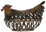 Painted Wire and Tin Hen Box 16" x 11.5" x 10"