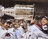 Patrick Roy and Ray Bourque Colorado Avalanche - Holding Stanley Cup - Autographed 16x20 Photograph
