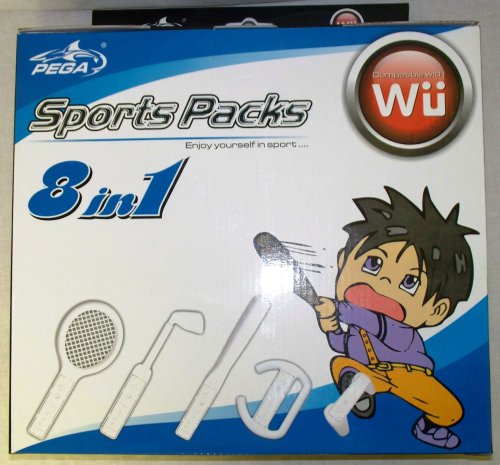 Brand New 8 in 1 Accessory Sports Pack for Nintendo Wii Remote Controllers