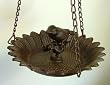 Cast Iron Sunflower and Bird Hanging Birdbath/Bird Feeder