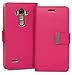 LG G4 Case - VENA [vDiary] Slim Tri-Fold Leather Wallet Case with Stand Flip Cover for LG G4 (Leather Back Compatible) (Hot Pink / Light Pink)