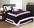 7 Pieces Caprice Black and White Hotel Comforter Bed-in-a-bag Set California-cal King Size Bedding