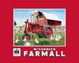 International Harvester McCormick Farmall Fleece Blanket Big Red - Rolled & Banded