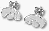 Iowa Hawkeyes 1/4 Tiger Hawk Post Earrings - Sterling Silver Jewelry