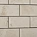 Ivory Travertine 2 X 4 Honed & Beveled Brick Mosaic Tile - 6