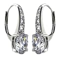 Zirconite Sterling Silver Cubic-Zirconia Round Cut Earrings&nbsp;