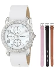 Breda Womens 8173-setA Allison Rhinestone Bezel Interchangeable Band Watch Set