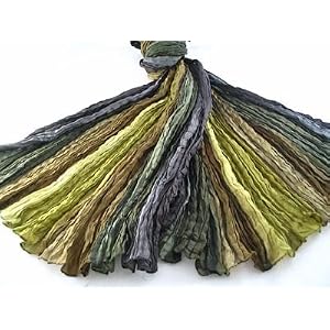 Bewitched Accessories Crinkle Effect Large Silk Twist Scarf in Several Colours