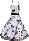 Sexy White Black Floral Evening Party Prom Dress