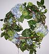 22" Silk Hydrangea Wreath (blue)