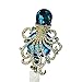 Bling Rhinestone octopus Pattern blossom Decorated Retractable Badge Reel ID Holder with Clip Backin