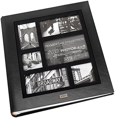 Leather Photo Album Suede Leatherette Black 500 Pictures 4 x 6