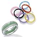 Royal Palm Jewelry 423497 Multi-Color Genuine Jade Cubic Zirconia Accent Sterling Silver 8-Piece Interchangeable Ring Set - Size 7