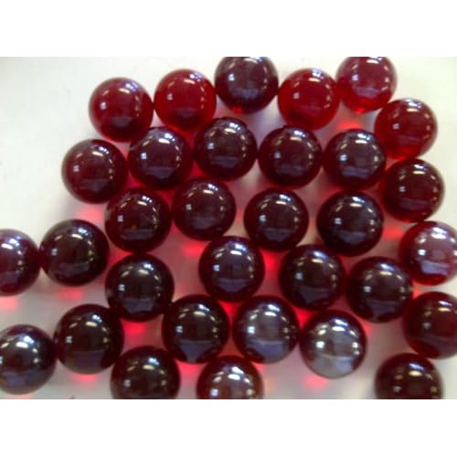 TBC "RED MARBLES" Unique Decorative Marbles 100 Glass
