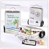 1x Personalize Suitcase/Briefcase Travel Wedding Favors Tins Miles of Memories