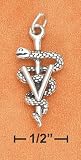 Sterling Silver Antiqued Veterinary Symbol Charm with \