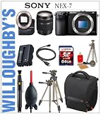NEX-7/B Compact Interchangeable Lens Digital Camera (Black) + Sony 18-200mm High Zoom Lens + Sony LA-EA2 Alpha NEX Camera Mount Adapter + Sony LCSSC8 Lightweight System Case for Alpha DSLR Camera and Lenses + Sony NP-FW50 Spare Battery + LexSpeed 64GB SDXC Class 10 Memory Card + Sunpak 620-9002TM Tri-Monopod