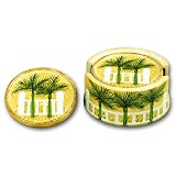 PALM TREE 6 Piece Coaster Set w/ Coaster Holder *NEW*!