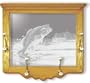 Oak Wall Coat Rack With Bass Fishing Etched Mirror - Bass Fishing Decor - Unique Bass Fishing Gift Ideas - Fully Assembled - Your choice of two popular sizes