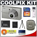 Nikon Coolpix S510 8.1 Megapixel Digital Camera with 3x Optical Zoom + Transcend 2GB SecureDigital (SD) Card + USB SecureDigital (SD) Card Reader + Spare EN-EL10 Battery for Nikon + Nikon Coolpix Case