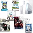 Nintendo Wii Console w/ Wii Sports Game PLUS 4-in-1 Drive Soft Sports Kit, Wii House of the Dead 2 & 3 Return PLUS Light Gun for Wii, Wii ProStreet, Wii Mario Power Tennis, Wii MarioKart GAMING COMBO