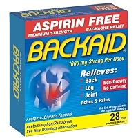 Aspirin Free, Maximum Strength, Backaid, 28 Pills (Pack of 4)