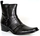 Men's Harness Casual BOOTS Western Black Shoes