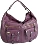 London Fog Ashley Hobo,Eggplant,one size